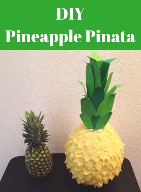 Summer Craft: Pineapple Pinata! Hello everyone! This is one of my first blog posts. I'm very excited to share this craft with you all. Last summer I Summer Pinata, Pineapple Pinata, Movie Basket Gift, Diy Pineapple, Harry Potter Christmas Tree, Pineapple Party, Piñata Ideas, Diy Pinata, Hawaiian Birthday