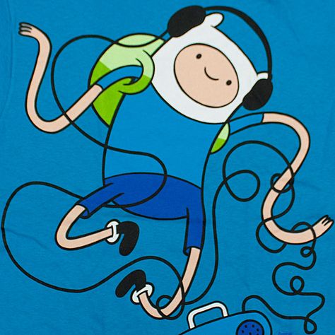 Blue Adventure Time wallpaper of Finn <3 One of my favorite cartoons Finn Aesthetic Adventure Time, Adventure Time Playlist Cover, Cartoon Listening To Music Aesthetic, Finn And Jake Matching Pfp, Blue Adventure Time, Finn Pfp, Listening To Music Art, Adventure Time Music, Adveture Time