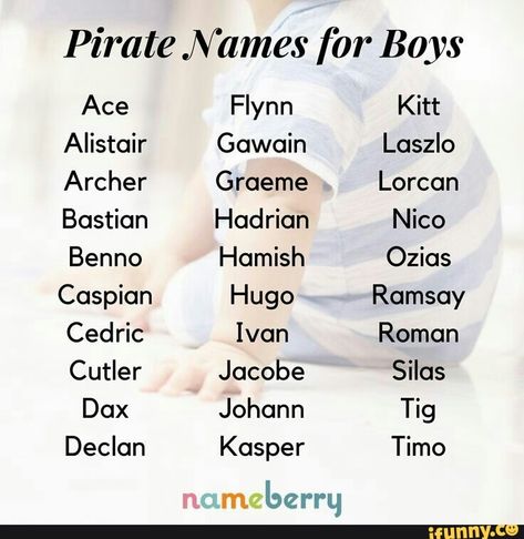 Pirate Names for Boys Ace Alistair Archer Bastion Benno Caspian Cutler Flynn Kitt Gawain Laszlo Graeme Lorcan Hadrian Nico Hamish Ozias Hugo Ramsay Jacobe Silas – popular memes on the site iFunny.co #lovelive #animemanga #names #boys #ace #alistair #archer #bastion #benno #caspian #cutler #flynn #gawain #laszlo #graeme #lorcan #hadrian #nico #hamish #ozias #hugo #ramsay #pic Names For Fictional Characters, Fictional Character Names, Last Name Ideas For Characters, Oc Names, Pirate Names, Southern Baby Names, Fantasy Character Names, Names For Boys, Unisex Baby Names