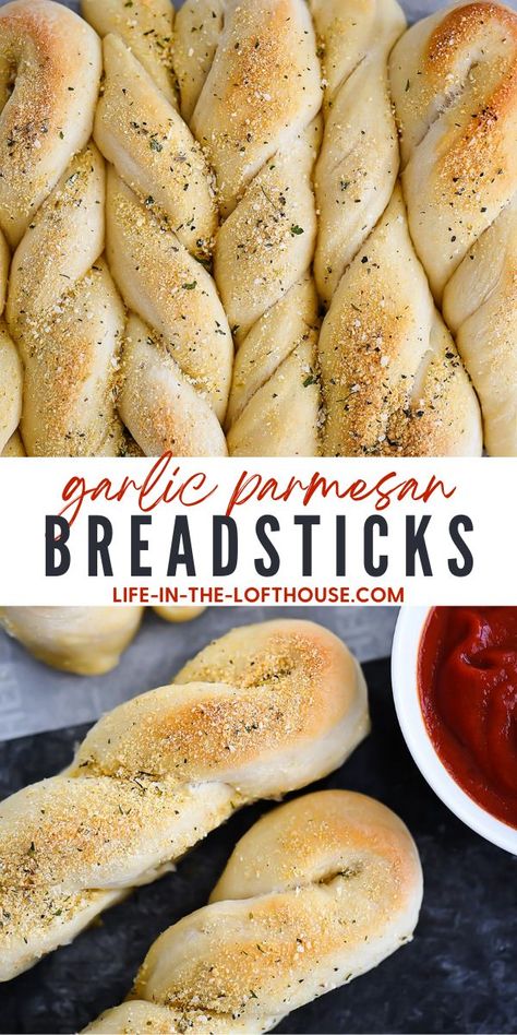 There are few things better in life than warm, buttery bread fresh out of the oven. These Garlic Parmesan Breadsticks are that and then some! Garlic Parm Breadsticks, Essen, Quick Homemade Breadsticks, Homemade Garlic Bread Twists, Best Homemade Breadsticks, Garlic Parmesan Twists, Homemade Bread For Garlic Bread, Garlic Twist Breadsticks, Twisted Garlic Bread