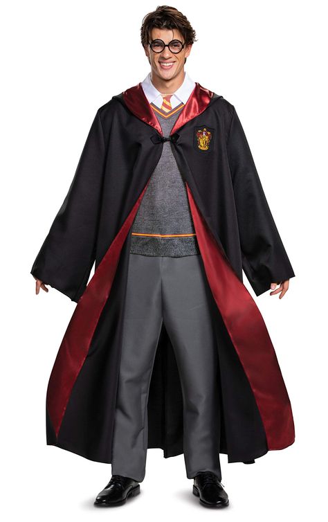 PRICES MAY VARY. 100% Polyester (Jumpsuit) Made in the USA or Imported No Closure closure Hand Wash Only REAL HARRY POTTER COSTUME FOR ADULTS - Whether as a Halloween costume or dress-up among friends, this outfit is sure to impress NOT JUST A HARRY POTTER CAPE - This full twill Gryffindor robe features a satin lined hood and patch with a detailed felt Gryffindor patch HOGWARTS APPROVED ATTIRE - Costume ensemble includes a fully-printed schoolboy uniform so you can look just like Harry! COMPLETE Kimonos, Hogwarts Costume, Harry Potter Outfits Gryffindor, Harry Potter Gryffindor Robe, Harry Potter Uniform, Gryffindor Costume, Gryffindor Uniform, Gryffindor Outfit, Hogwarts Robes