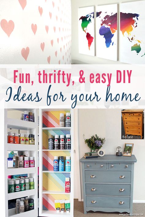 Even if you aren't crafty, these easy DIY room decor projects can transform a space in your home. These DIY home decor ideas are fun, thrifty, and easy. Simple Diy Home Decor Ideas Creative, Diy Quirky Home Decor, Easy Home Decor Diy, Bedroom Art Diy, House Diys, Room Decor On A Budget, Trendy Living Room, Aesthetic Interior Design, Easy Room Decor