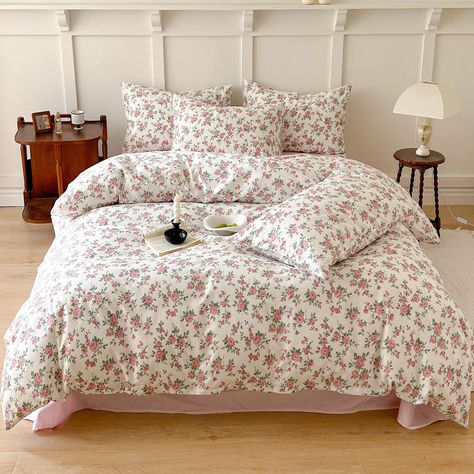 PRICES MAY VARY. 【Floral Duvet Cover】-Our aesthetic cottagecore bedding duvet Cover has a zipper closure and 4 corner ties,easy to take on /off.This comforter cover feature with luxury soft cotton and cute floral printing designer,best choice for your room decor Queen Duvet Cover Set(3pc) - 1 x Floral Boho Duvet Cover (90"x90") and 2 x Pillow Shams (20"x26"),WITHOUT COMFORTER OR SHEET Room Decor Bedding Sets - Shabby Chic Garden Floral Bedding Sets Queen Pink 3 Pieces,A-side with cute little flo Beige Duvet, Beige Duvet Covers, Flower Comforter, Flower Duvet Cover, Boho Duvet Cover, Floral Bedding Sets, Country Bedding, Duvet Cover Queen, 100 Cotton Duvet Covers