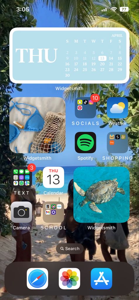 Summer Home Screen, Summer Homescreen, Widget Iphone, Organize Phone Apps, Iphone Wallpaper Preppy, Cute Home Screens, Home Lock Screen, Ios App Iphone, Accessoires Iphone