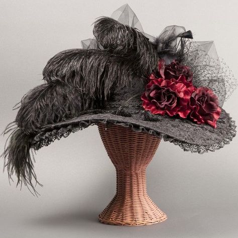 In many paintings of the Victorian era hats are often found to be worn by the ladies when outdoors. Gothic Hats, Edwardian Hats, Steampunk Hats, Edwardian Hat, Historical Hats, Beautiful Text, Sweet Temptation, Victorian Hats, Steampunk Hat