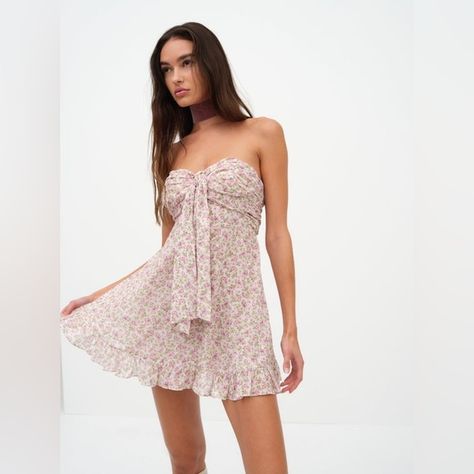 For Love & Lemons Teagan Mini Dress Fancy Summer Dress, Chic Romper, Rush Dresses, Flowy Mini Dress, Girls In Mini Skirts, Mini Sundress, Lemon Dress, Grad Dresses, Outfits Verano