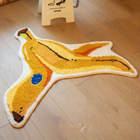 Faster shipping. Better service Funny Rugs, Rug Tufting, Soft Bedroom, Banana Pattern, Funky Rugs, Banana Peel, Laundry In Bathroom, Bedroom Aesthetic, Cool Rugs