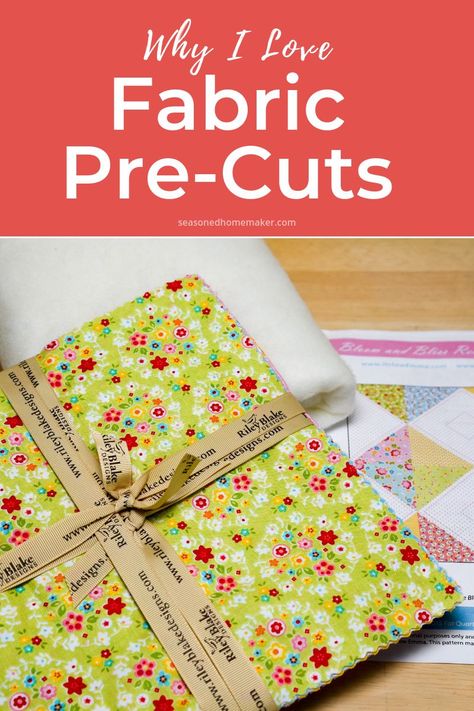 Do you struggle with finding time to sew? Try Sewing with Fabric Precuts and simplify your sewing and quilting projects. #fabricprecuts #jellyrolls #fatquarters #quilting #precutprojects Patchwork, Meats Recipe, Beginner Quilting Projects, Precut Fabric Squares, Advanced Sewing, Recipe Pork, Sewing Fun, Kids Sewing, Sewing And Quilting