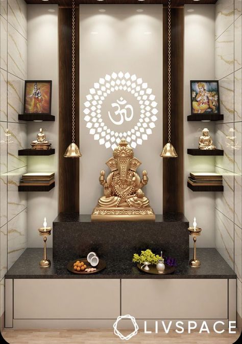 Mandir Interior Design, Mandir Interior, Study Room Furniture, Living Interior, Living Kitchen, Krishna Janmashtami, Temple Design, Marble Texture, Study Room