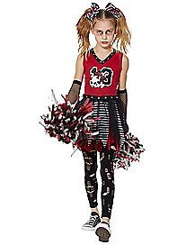 Girls Zombie Cheerleader Costume, Dead Cheerleader Costume, Zombie Cheerleader Makeup, Vampire Cheerleader, Zombie Cheerleader Halloween Costume, Cheerleader Costume Kids, Zombie Cheerleader Costume, Red And Black Skirt, Zombie Costume Kids