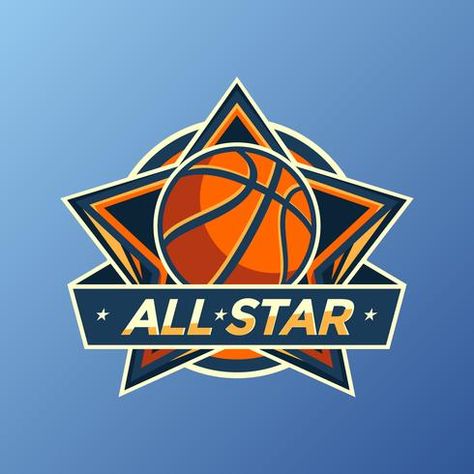 All Star Basketball Logo Vector Logos, Logo All Star, All Star Basketball, Basketball Logo Design, Game Logos, Basketball Logo, Star Logo Design, Logo Basketball, Vector Art Design