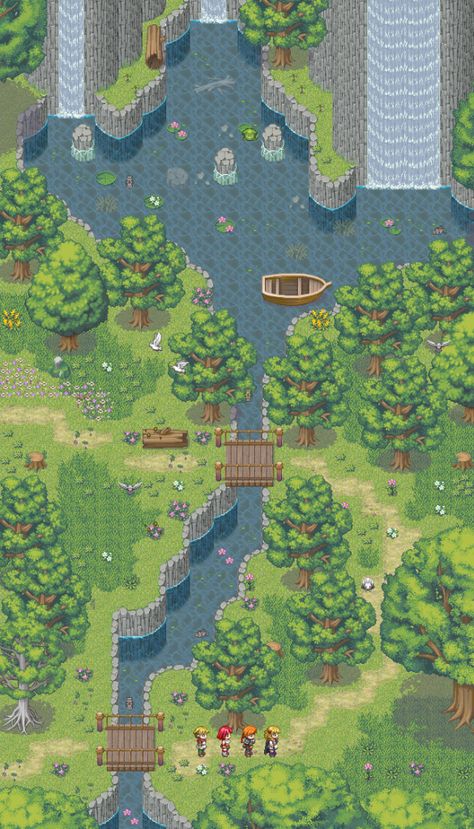 Game & Map Screenshots 4 - Page 30 - General Discussion - RPG Maker Forums Rpg Games Aesthetic, Game Maps Design, 2d Rpg Game, Rpg Maker Aesthetic, Rpg Game Aesthetic, Pixel Art Level Design, 2d Games Ideas, Pixel Concept Art, Rpg Maker Sprites