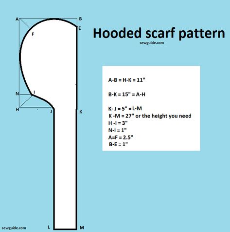 Sew Free Pattern, Hood Pattern Sewing, Sewing Scarves, Scarf Sewing Pattern, Hooded Scarf Pattern, Pola Topi, Scarf Diy, Easy Blanket, Crochet Scarf Easy