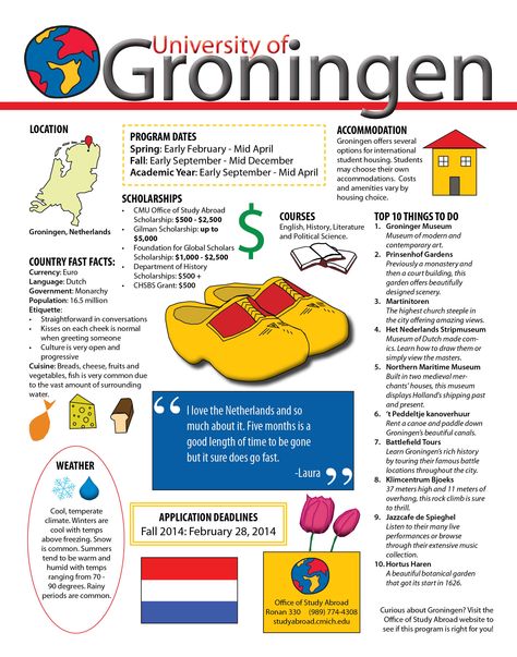 Central Michigan University Office of Study Abroad. University of Groningen, Groningen, Netherlands. www.studyabroad.cmich.edu Groningen, Study In Netherlands, Groningen University, Netherlands Groningen, University Office, Groningen Netherlands, Central Michigan University, Michigan University, Higher Learning