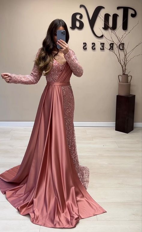 Full Sleeve Party Dresses, Party Wear Long Dress, Gowns With Full Sleeves, Gown Party Wear New Design, Elegant Dress Designs Classy, Different Dress Styles Indian, Reception Dress Bridal, Evening Gown Designs Indian, Wedding Dresses Women Indian