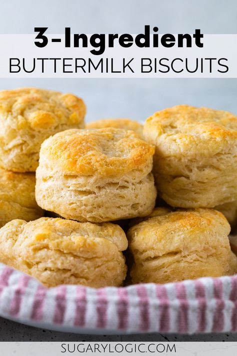 Experience the joy of homemade baking with this easy 3-Ingredient Buttermilk Biscuit recipe. Enriched with self-rising flour, butter, and buttermilk, these biscuits deliver on all fronts - tender, flaky, and fluffy, enticing your senses. Perfect for busy weekdays or lazy weekends, they're ready in minutes, allowing you to indulge in warm, soul-soothing biscuits any day. Quick And Easy Biscuits 3 Ingredients, Biscuit Recipe Using Self Rising Flour, Biscuit Recipe With Self Rising Flour, Biscuits Cinnamon Rolls, Easy Biscuit Recipe 3 Ingredients, Breakfast Casserole Biscuits, Biscuits Without Baking Powder, Quick Easy Biscuits, Biscuits Self Rising Flour