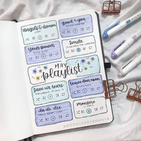 Birthday Bullet Journal, Journal D'inspiration, Bullet Journal Work, Bullet Journal Ideas Templates, Bullet Journal Page, Music Journal, Creating A Bullet Journal, Bulletin Journal Ideas, Bullet Journal Paper