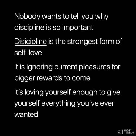 Discipline Is Self Love, Mindset Therapy, Motiverende Quotes, Self Love Quotes, Tag Someone Who, Life Advice, Note To Self, Double Tap, Tag Someone