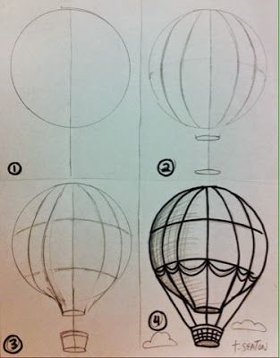 The Lost Sock : Hot Air Balloon Unit Trin For Trin Tegning, Balon Cu Aer Cald, Diy Travel Journal, Buku Skrap, Seni Cat Air, Hot Air Balloons, Bullet Journal Doodles, Air Balloons, Simple Doodles