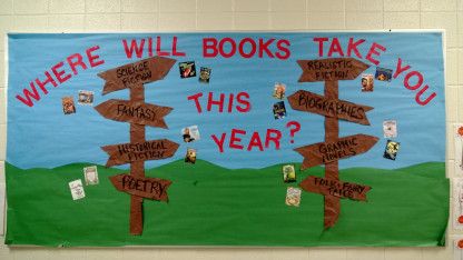 School Library Activities, Back To School Books, Back To School Displays, School Library Bulletin Boards, School Library Decor, Elementary Bulletin Boards, Interactive Bulletin Boards, School Library Displays, Library Bulletin Board