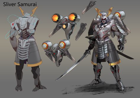 ArtStation - Silver Samurai , Yu yue Mech Samurai, Samurai Mech, Mecha Samurai, Robot Samurai, Silver Samurai, Marvel Concept Art, Futuristic Armor, Sci-fi Armor, Shadow Warrior