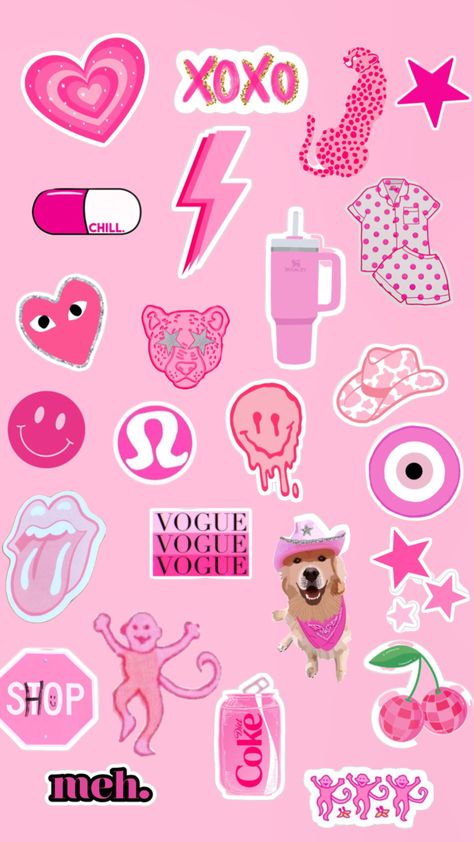 Preppy pink stickers Wallpaper Pink And Orange, Shuffles Preppy, Pink Stickers, February Crafts, Preppy Stickers, Valentines Inspiration, Preppy Pink, Preppy Wallpaper, Valentines Art