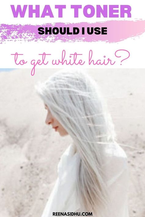 What Toner Should I Use To Get White Hair? Toning is similar to icing on cupcakes in terms of hair color. It’s the final, fine-tuning touch that elevates the basics to something truly refined. It’s like a topcoat that can emphasize certain tones in your strands and also add some shine. Many people confuse it with hair dye. Hair dye can be permanent and can cause some damage to the hair. How To Get White Blonde Hair, Diy Silver Hair At Home, Snow White Hair Color, Toners For White Hair, How To Get Icy Blonde Hair At Home, Toner For White Hair, Best Toners For Blonde Hair, Gray Hair Toner Silver, White Grey Hair Color