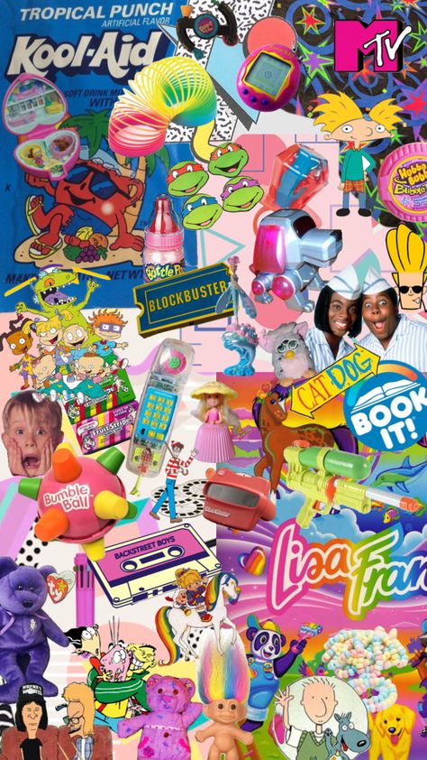 #90s #90saesthetic #rainbow #cartoons #toys #nostalgia Colorful 90s Aesthetic, 90s Nostalgia Aesthetic Wallpaper, 90s Rainbow Aesthetic, 90s Nostalgia Art, Retro Nostalgia Aesthetic, 90s Toys Aesthetic, 90s Pattern Wallpaper, 1990s Background, 90s Collage Aesthetic