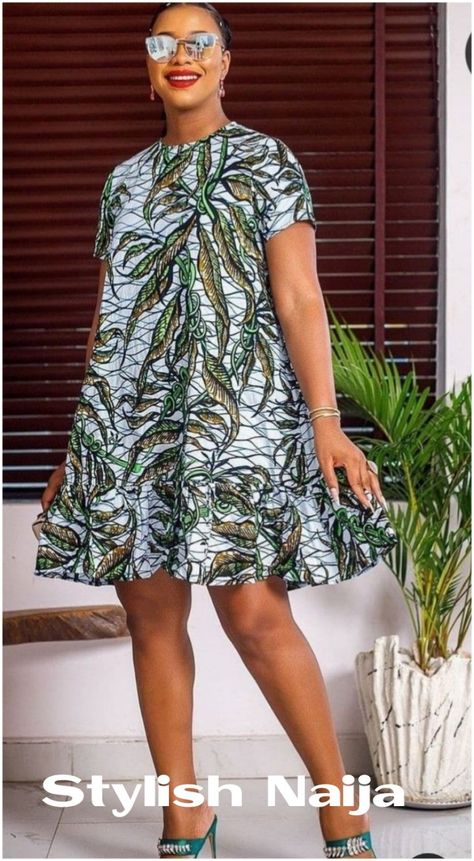 Ankara Circle Dress, Trendy Ankara Styles Classy, Free Ankara Gown Styles, Ankara Short Gown Dresses, Chitenge Dresses, Short Ankara Gowns Style, Ankara Skirt Styles, Short Gown Styles, Sassy And Classy