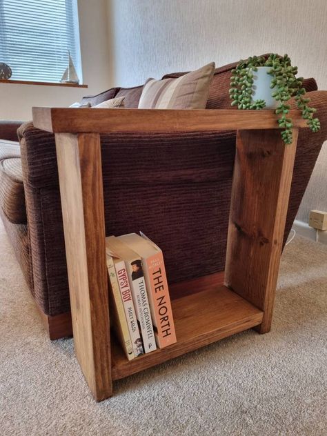 Narrow End Table, Books Storage, Tall Side Table, Narrow Side Table, Narrow Table, Diy Side Table, Side Table Decor, Tiny Furniture, Diy End Tables