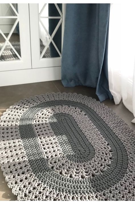 Crochet Rug Free Patterns, Crochet Oval Rugs Free Patterns Easy, Crochet Carpet Aesthetic, Crochet Twine Rug, Rugs Crochet Pattern Free, Crocheted Rugs Patterns Free Easy, Carpet Crochet Pattern Free, Crochet Carpets And Rugs, Crochet Outdoor Rug