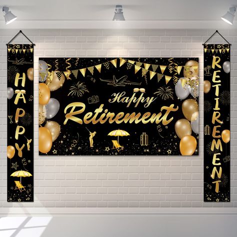 Office Retirement Party Decorations, Retirement Party Ideas Decorations Decor, Retirement Backdrop Ideas, Retirement Party Decor Ideas, Retirement Banner Ideas, Retirement Party Decorations For A Man, Retirement Party Ideas Decorations, Retirement Decoration Ideas, Retirement Party Ideas For Men