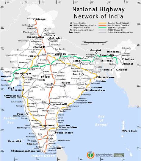 Road Map of India | Indian Road Network Map | WhatsAnswer Rajasthan Map, India World Map, Map Of India, Ias Study Material, Indian Road, Highway Map, National Highway, India Travel Places, Road Trip Map