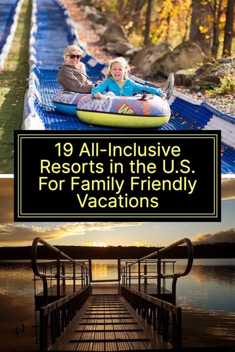 All-inclusive resorts make vacations easy and can be a good value considering all they have to offer, especially when they're not in faraway tropical locales. Although they've long been associated with romantic Caribbean vacations and overseas adventures, there are plenty of all-inclusive resorts right here in the U.S. From camping sites and beach resorts to luxury getaways and wilderness retreats, these resorts offer the best all-in-one package in America. #travel #resorts #cheap #savingmoney Cheapest All Inclusive Resorts, Family Tropical Vacation, Caribbean All Inclusive, All Inclusive Family Resorts, Vacations In The Us, Best All Inclusive Resorts, Camping Sites, Family Friendly Resorts, Camping Resort