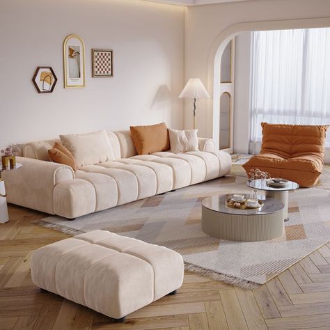 Nude Sofa, Beige Leather Sofa, Couch With Pillows, Sofa Pouf, Suede Couch, Small Sectional Sofa, Latest Sofa Designs, Back Sofa, Corner Sofa Set