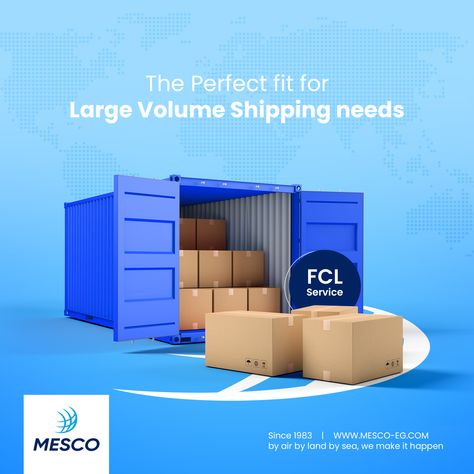 A container full of cargo ready to be shipped with sea freight service Logistics Social Media Post, Shipping Social Media Design, Creative Logistics Ads, Logistics Creative Ads, Logistics Ads, Logistics Design Creative, Shipping Ads, Logistic Services, Graphic Design Personal Branding