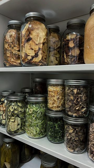 Canning Pantry Aesthetic, Modern Root Cellar, Homestead Pantry Organization, Food Storage Aesthetic, Homestead Aesthetic House, Holistic Pantry, Self Sustaining Homestead, Canning Aesthetic, Hobbit Pantry