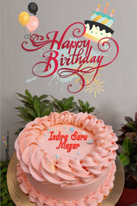 Perfect happy birthday cake for girls and your girlfriend. Pink Rosette Red velvet birthday cake is perfect gift for your cute girl in this pandemic. Sister Cake, Happy Birthday Dear Sister, Green Birthday Cakes, Birthday Cake With Name, Birthday Wishes With Name, Beautiful Birthday Wishes, Cake With Name, New Birthday Cake, Holi Photo