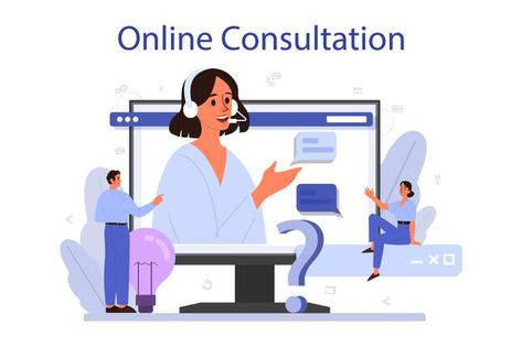 Illustration Advertisement, Online Consultation, Medical Icon, Online Service, Technical Support, Premium Vector, Graphic Resources, Customer Service, Vector Illustration