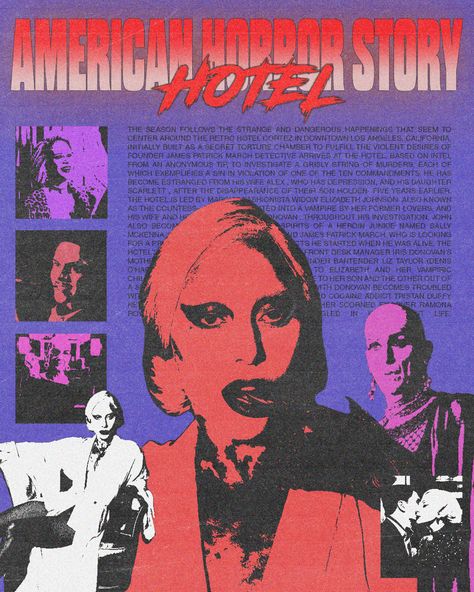 American Horror Story hotel by stssyz.art Ahs Poster Vintage, American Horror Story Hotel Aesthetic, American Horror Story Posters, American Horror Story Poster, Ahs Poster, American Horror Story Art, Poster Horror, American Horror Story Hotel, Ahs Hotel