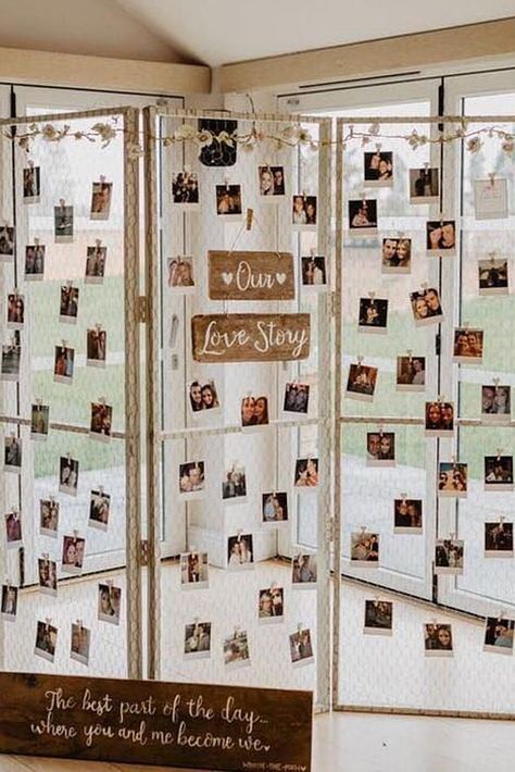 Way To Display Photos, Wedding Photo Walls, Picture Frame Gift, Photo Timeline, Wedding Photo Display, Coin Photo, Memory Wall, Display Photos, Wedding Display