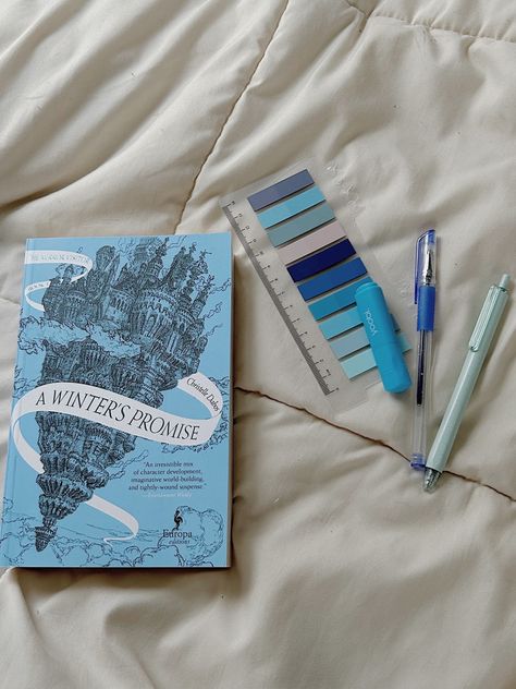 Books With Blue Covers, Blue Book Aesthetic, A Winters Promise, Blue Books Aesthetic, Notion Wallpaper, Cheengu Blue, A Winter's Promise, Blue Highlighter, Books Photography