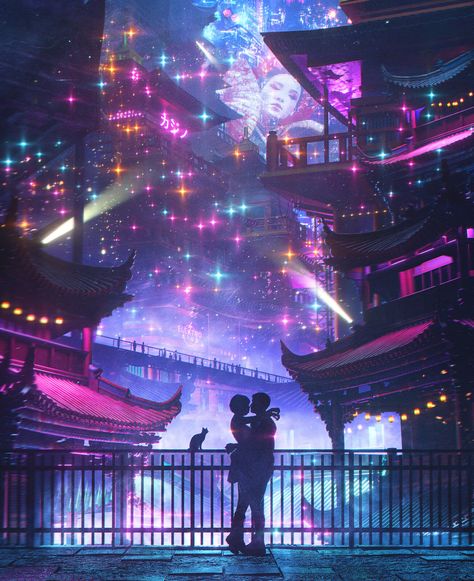 A Night of Celebration, Dangiuz (Leopoldo D'Angelo) on ArtStation at https://www.artstation.com/artwork/zD0RO2 Cyberpunk Room Ideas, Cyberpunk Room, Estilo Cyberpunk, Futuristic Aesthetic, D Angelo, Punk Aesthetic, Cyberpunk Aesthetic, Cyberpunk City, Arte Cyberpunk