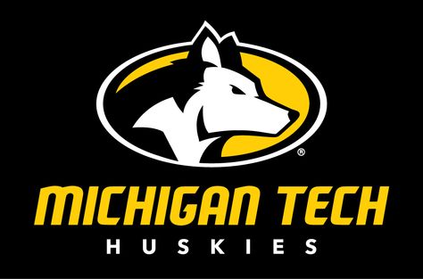 Michigan Tech Huskies Logos, Michigan Tech University, Michigan Logo, Husky Logo, Michigan College, Dark Logo, Paint Board, Michigan Tech, Hunter College