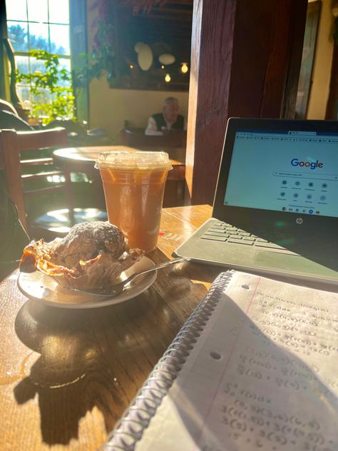 Coffee Shop Revision, Iced Coffee Shop Aesthetic, Studying In A Coffee Shop Aesthetic, Studying At A Coffee Shop Aesthetic, Studying In Coffee Shop Aesthetic, Coffee Shop Aesthetic Study, Studying At Coffee Shop Aesthetic, Study Aesthetic Coffee Shop, Coffee Shop Studying Aesthetic