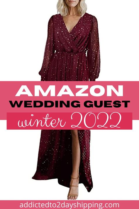 Looking for winter wedding guest dresses but don't want to spend a fortune? Try finding your winter wedding outfit ideas on Amazon fashion! I am doing an Amazon try on of all the best winter wedding guest dresses for 2022 from Amazon over on the blog so come check it out! Formal Wedding Guest Dress December, Guest Dress For Winter Wedding, Dress For A Winter Wedding Guest, Winter Wedding Cocktail Attire, December Wedding Dress Guest, Winter Wedding Guest Outfit Outdoor, Wedding Guest December Outfit, Outdoor Winter Wedding Guest Outfit, Winter Casual Wedding Outfit Guest