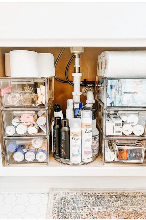 Organisation, Bathroom Toiletries Storage, Vertical Bathroom Storage, Tiny Bathroom Storage Ideas Space Saving, Vertical Space Ideas, Organization Under Bathroom Sink, Under Sink Bathroom Organization, Bathroom Storage Ideas Under Sink, Vertical Storage Ideas