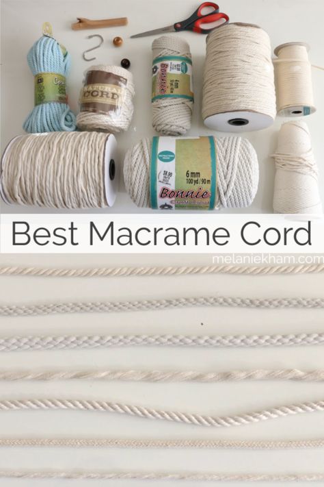 Macrame Cords Types, Macrame Supplies Products, Macrame Rope Pattern, Macrame With Twine, Learn To Macrame, Best Macrame Cord, Macrame Cord Sizes, Macrame Rope Cords, Macrame Videos For Beginners