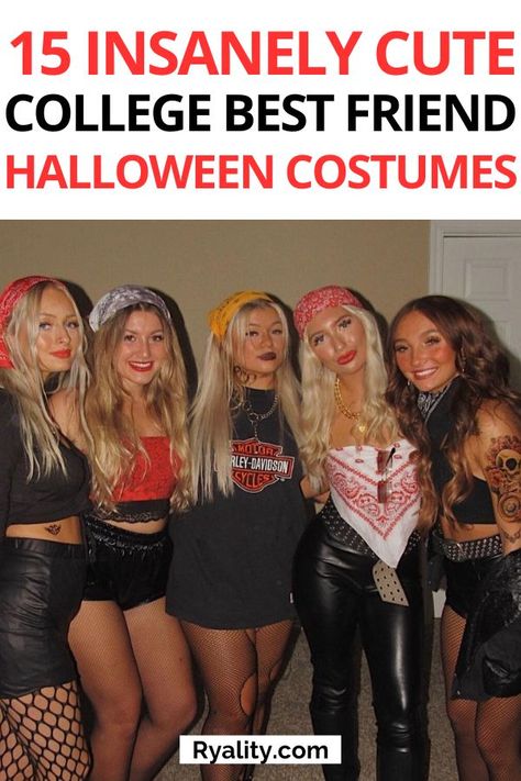 This is the absolute best list of college halloween costumes I've seen yet. Me and my besties wanna dress up together and we will def be using one of these ideas Halloween Costumes For Roommates, Womens College Halloween Costumes, Friend Group Halloween Costumes College, Best College Halloween Costumes, Halloween Costumes Girls College, Group College Halloween Costumes, Collage Halloween Costumes, College Group Halloween Costumes, Halloween Costumes For College Women