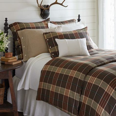 Taylor Linens Deerfield Duvet Cover & Reviews | Perigold Plaid Bedroom, Flannel Duvet Cover, Plaid Bedding, Solid Quilt, Inviting Home, Royal Design, Bed Sets, Cotton Duvet Cover, Cotton Duvet